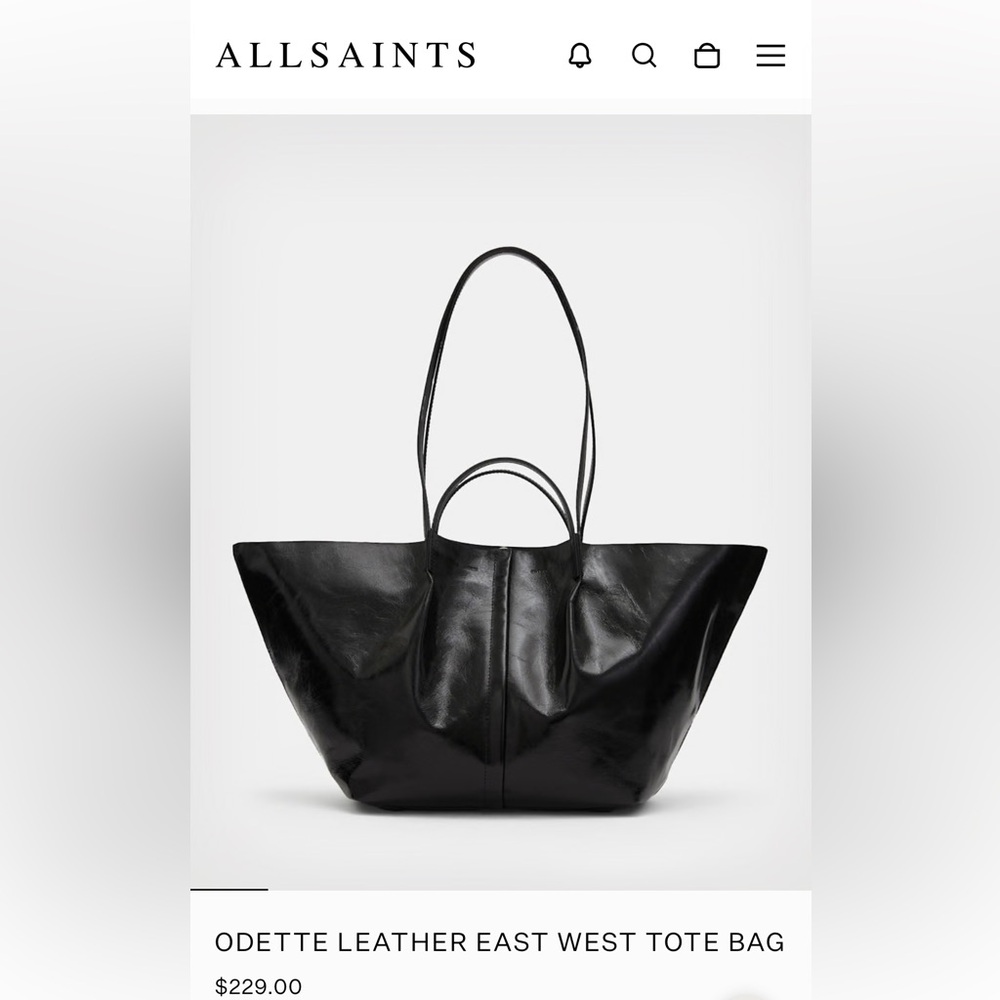 AllSaints Odette East/West Leather Tote